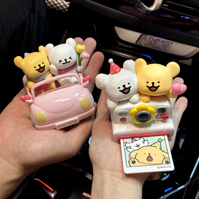 可爱正版线条小狗车载摆件网红