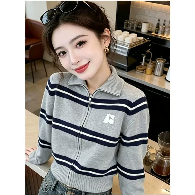 秋冬新款针织衫女毛衣外套上衣图片