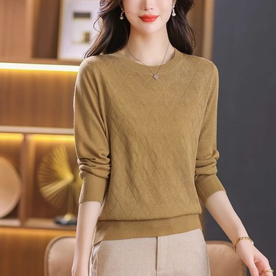 早秋羊毛衫女上衣妈妈打底衫秋冬