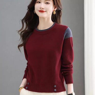 小个子高腰毛衣女秋冬加厚色上衣