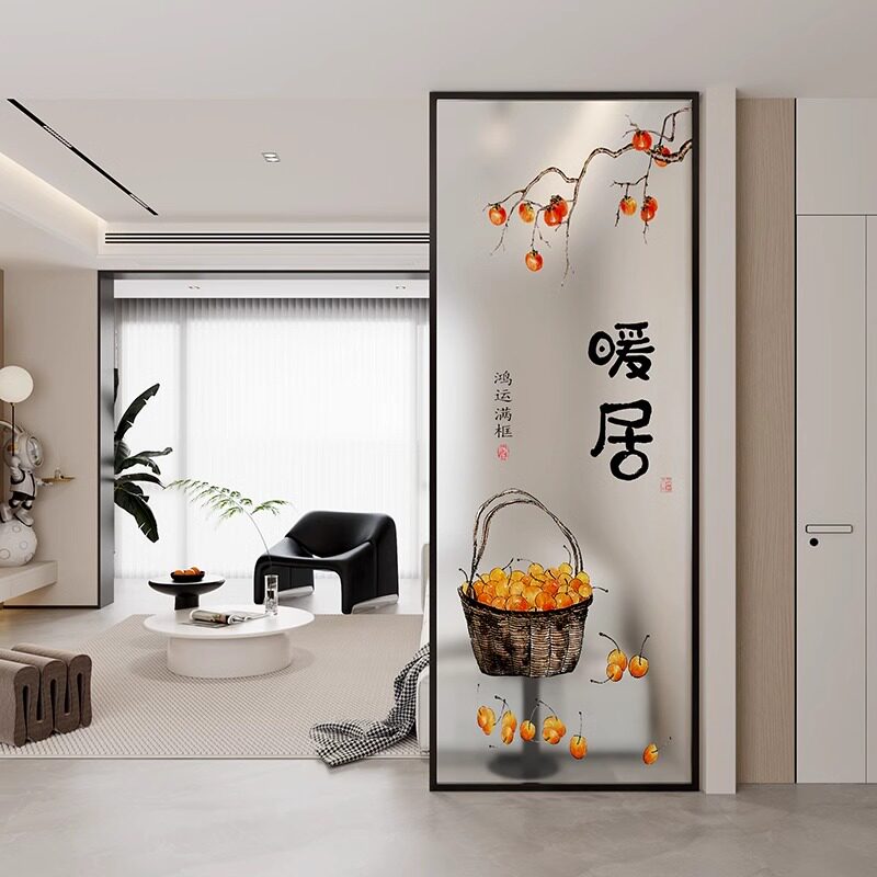 不锈钢长虹玻璃屏风隔断客厅入户玄关沙发旁遮挡卧室半墙