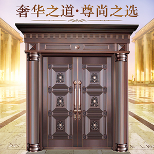 真铜门别墅大门进户双开门 别墅铜门铜大门铜门进户门不锈钢铜门