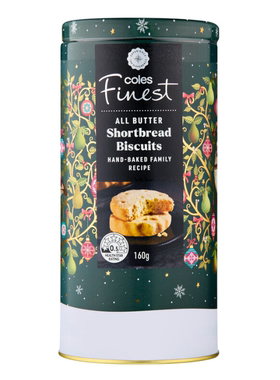 澳洲代购直邮Coles Finest Shortbread 黄油曲奇圆柱铁罐装 60g