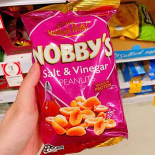 澳洲代购直邮Nobbys海盐醋味国名高纤维花生酒吧零食坚果375g