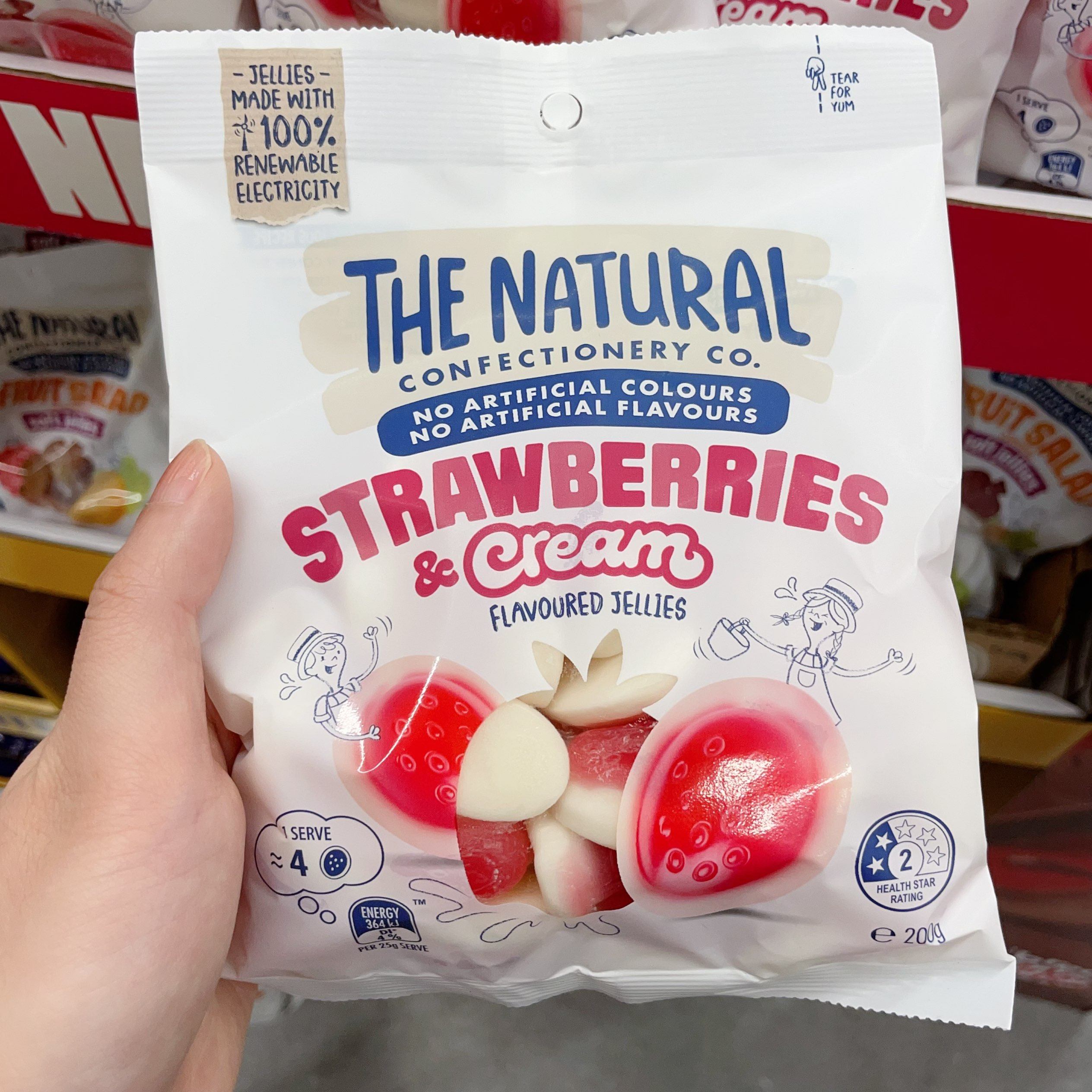 澳洲直邮The Natural水果汁软糖TNCC无色素99脱脂橡皮糖180g