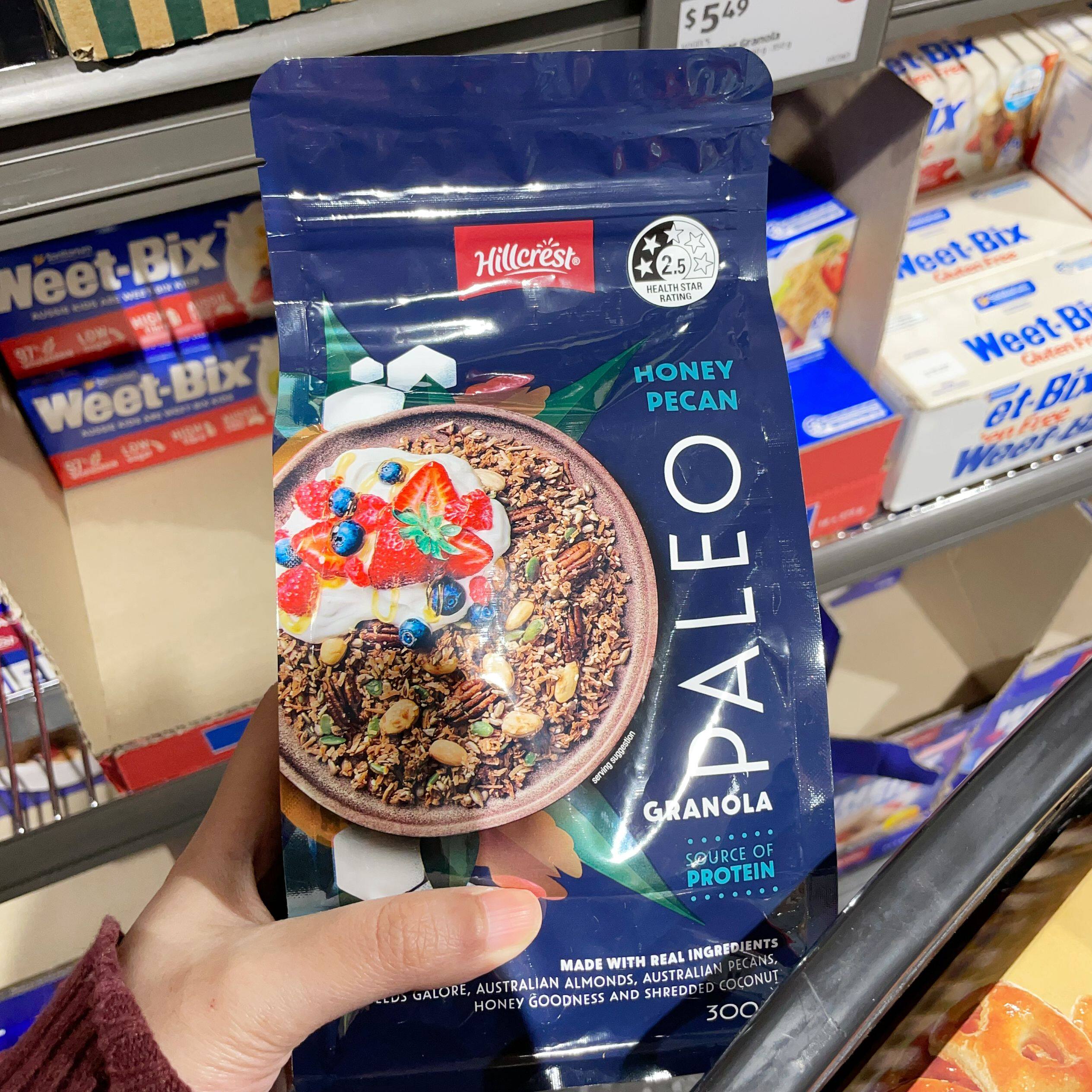 澳洲代购直邮 hillcrest  Paleo Granola 腰果枫糖坚果麦片 300g
