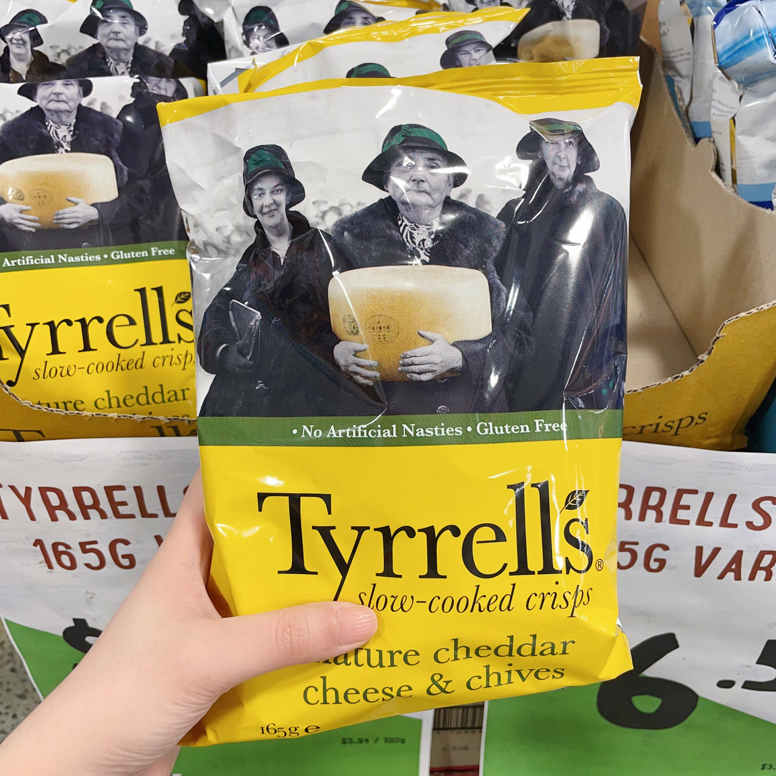 澳洲直邮Tyrrells英国网红泰瑞海盐芝士美味休闲零食手工薯片165g