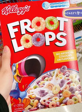 澳洲直邮家乐氏FROOT LOOPS水果彩色麦圈早餐麦片无人工色素 285g