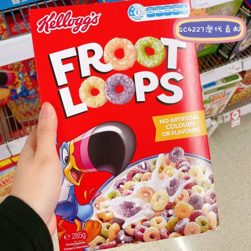 澳洲直邮家乐氏FROOT LOOPS水果彩色麦圈早餐麦片无人工色素 285g
