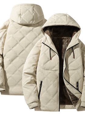 Men's Winter Jacket Warm Thick Fleece Coat Windbreaker Parka