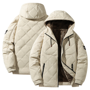 Jacket Warm Windbreaker Parka Coat Winter Fleece Men Thick