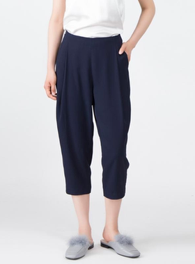 2024款藏蓝色立体裁剪时尚休闲裤