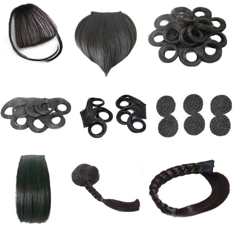 古装桃心假发cos交叉前额戏曲舞蹈表演桃形心形秀禾齐刘海片包邮