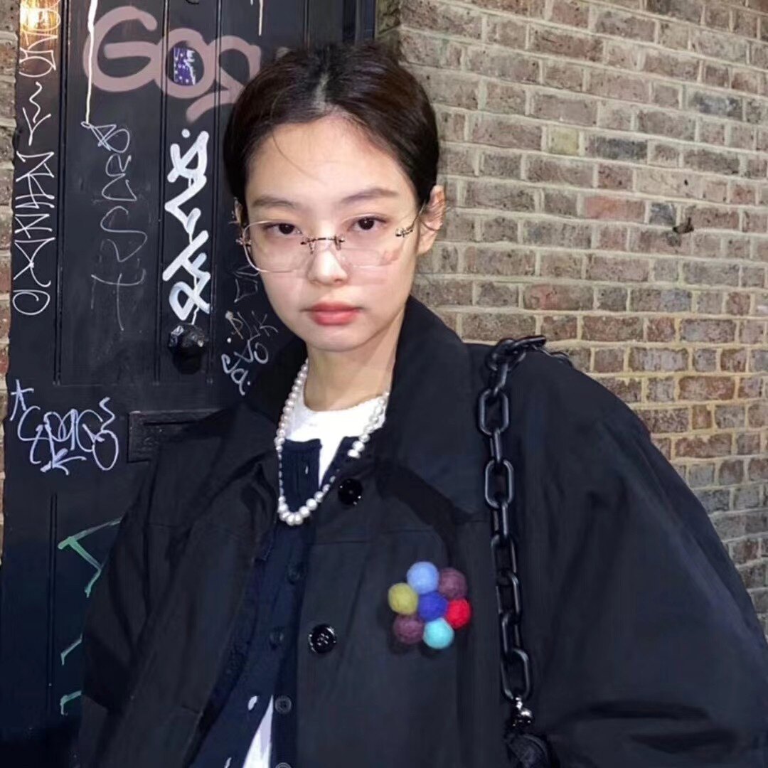 mz-studio jennie同款纯欲无边框透明眼镜框ins风素颜韩版平光镜