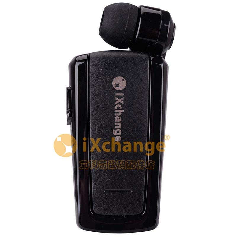 香港艾科奇ixchange入耳线可伸缩领夹式蓝牙耳机打电话听音乐通用