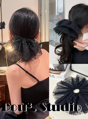 高版本Mona同款大肠发圈▲小香风波点网纱蕾丝公主头花2025新发饰