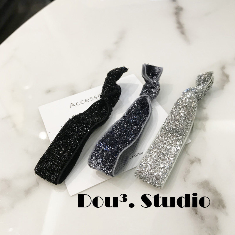 日韩闪闪银亮丝手工hairtie皮筋