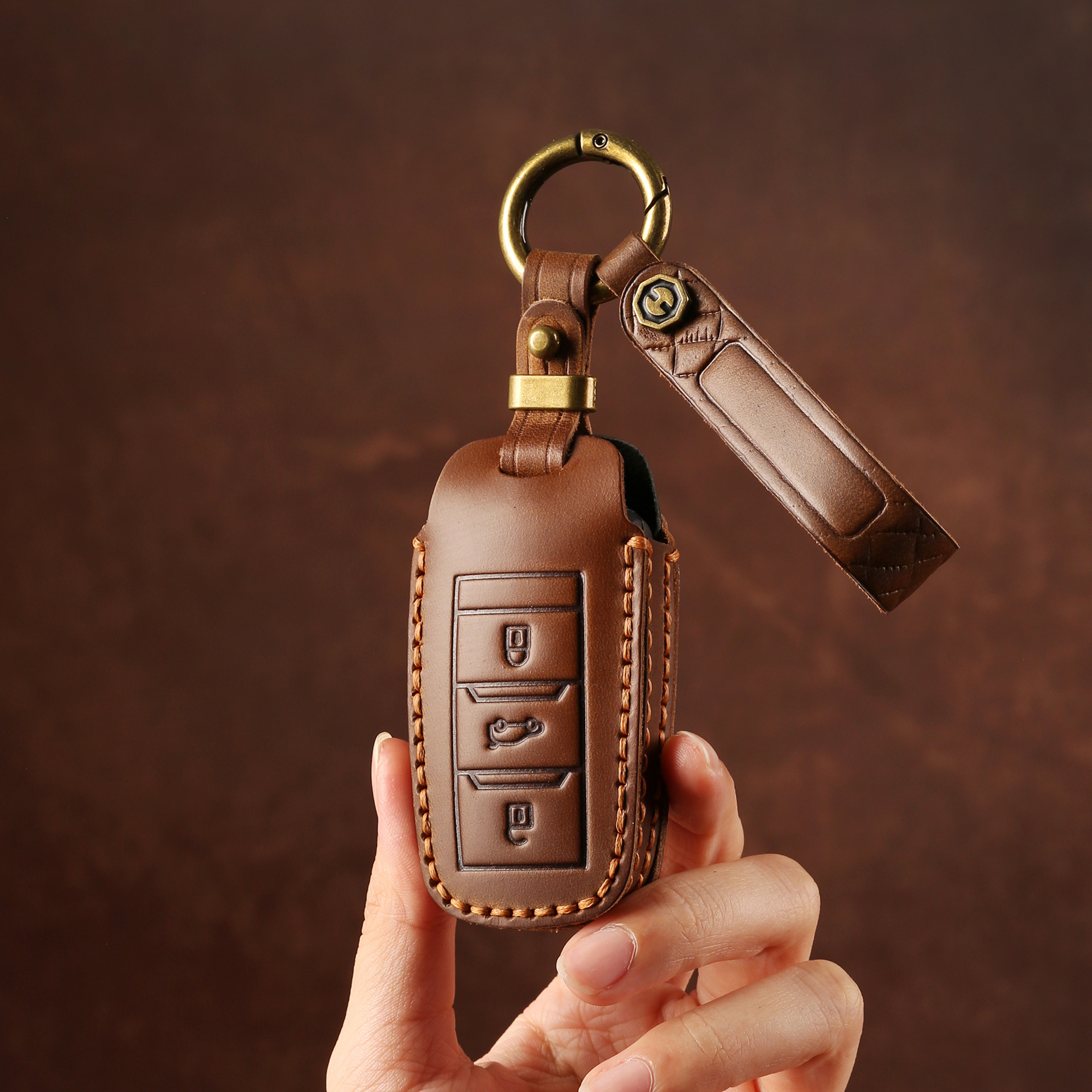 适用长安cs75钥匙套逸动dt/xt/cs55/cs35plus/cs85汽车真皮保护包