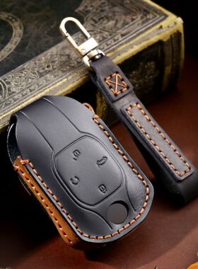 适用于传祺影豹钥匙套新款GS4/GS8高档真皮汽车钥匙包壳扣