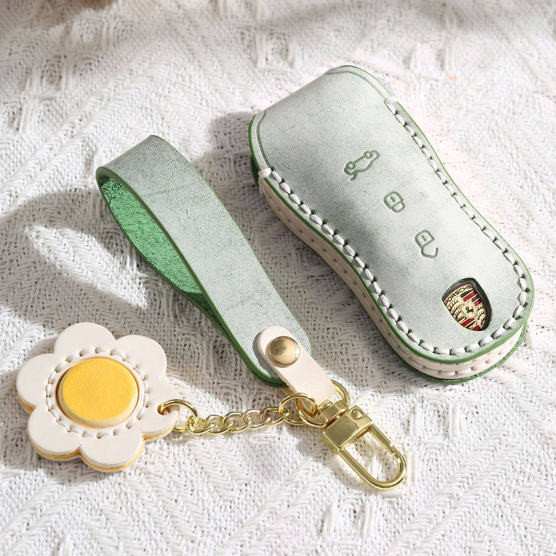 适用于保时捷钥匙套真皮帕拉梅拉911卡宴718macan钥匙包壳扣女款