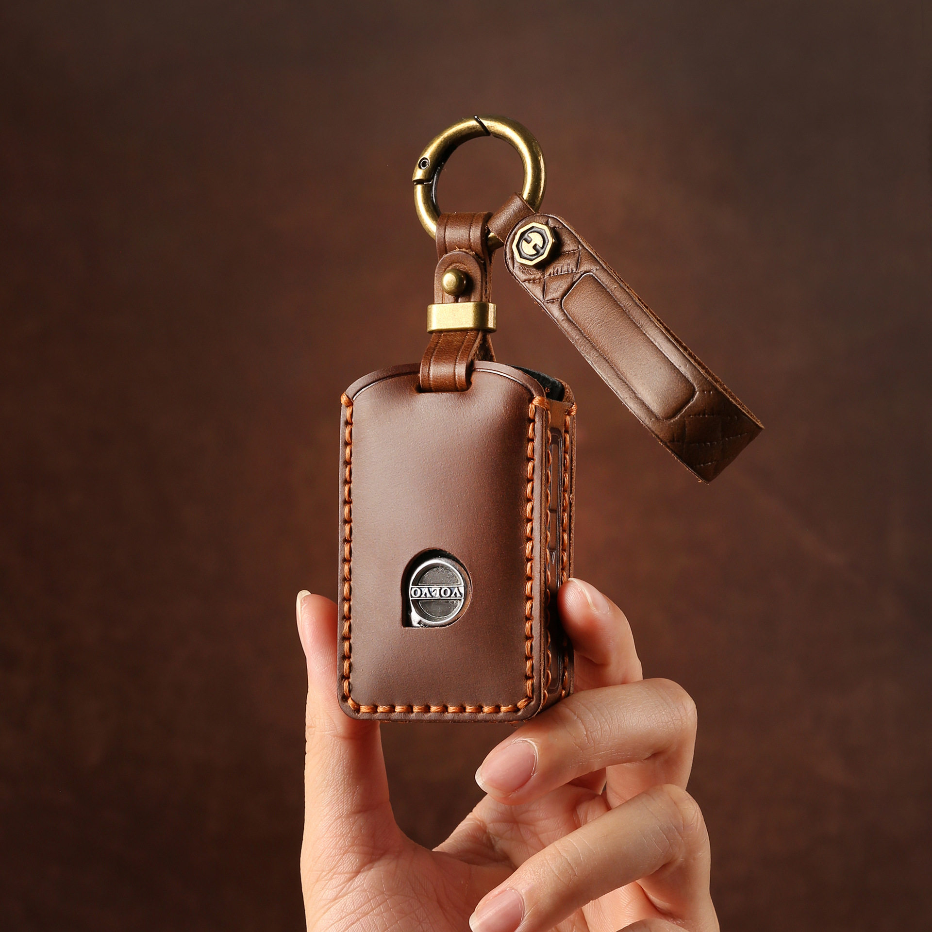 适用于新款沃尔沃S60钥匙套真皮XC60/S90/XC40/XC90车钥匙包壳扣