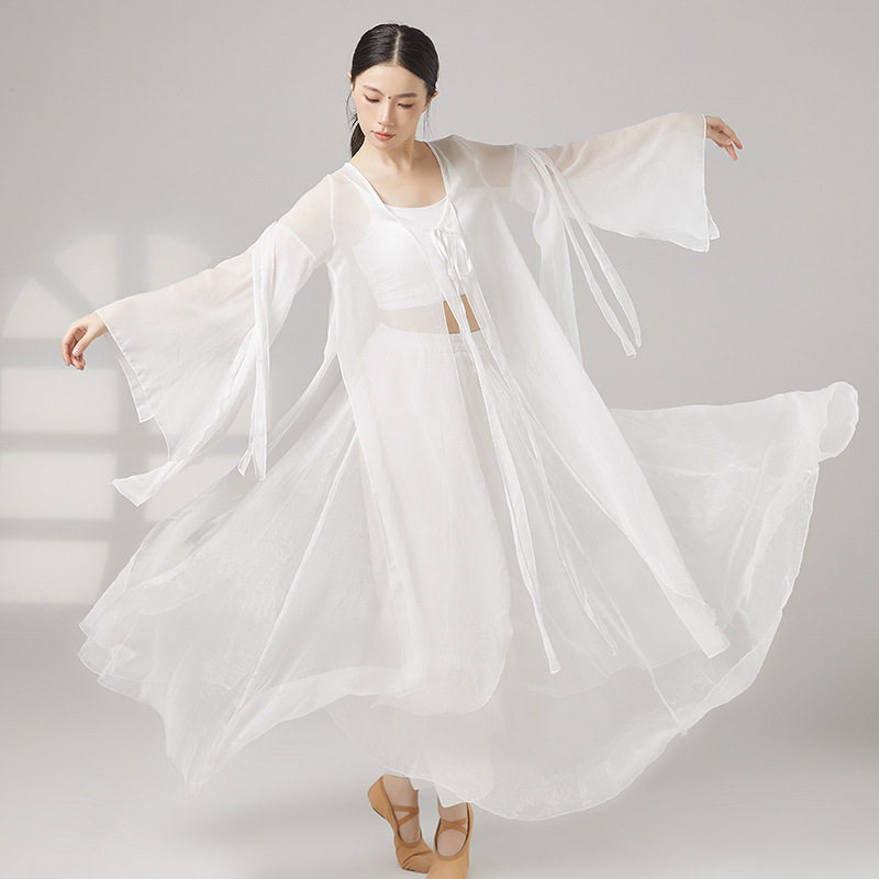 古典舞飘带纱衣飘逸女中国舞蹈服身韵练功服古风仙气演出服老师,运动/瑜伽/健身/球迷用品,现代舞服装,淘宝优惠券,粉丝福利购,淘宝优惠卷