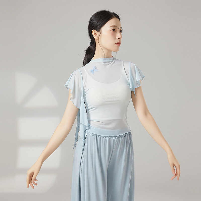 共妍古典舞成人款女修身高领飘逸图片