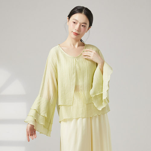 古典舞蹈服女双层飘逸身韵纱衣