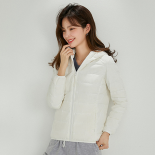 日本优品轻薄羽绒服女连帽2025年新款哑光白色女短款大码外套女装