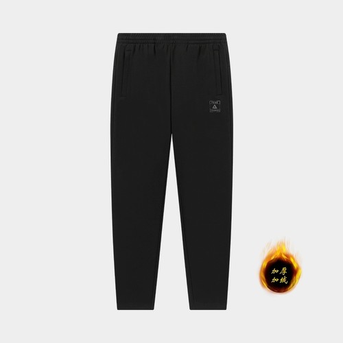 匹克针织抓毛长裤2024冬季加绒厚保暖运动裤时尚休闲裤 F3224261