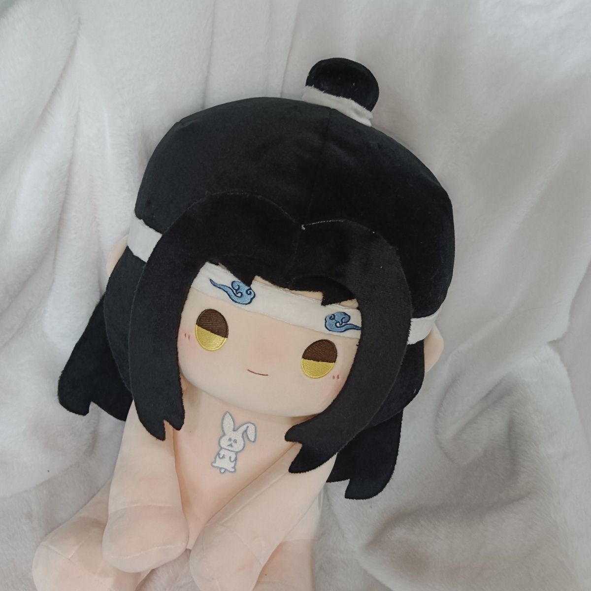 原创魔道祖师动漫周边同人蓝忘机40cm棉花娃娃仿一番赏可爱图片