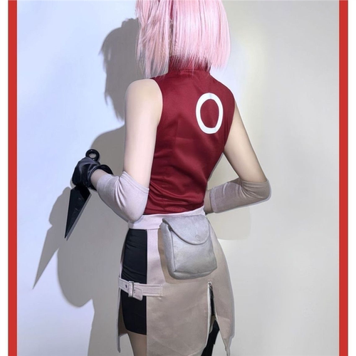 火影忍者疾风春野樱cos小樱套装cosplay全套现货送护额手套