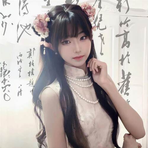 霍秀cos新中式假毛女长卷