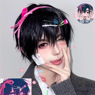 假头发cos异形舞台ivan学院风短直发动漫二次元碎盖少年感制服系