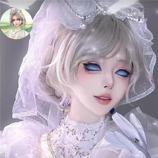 假头发cos红夫人应许之日长直发第五人格奶奶灰空气刘海花嫁妆发