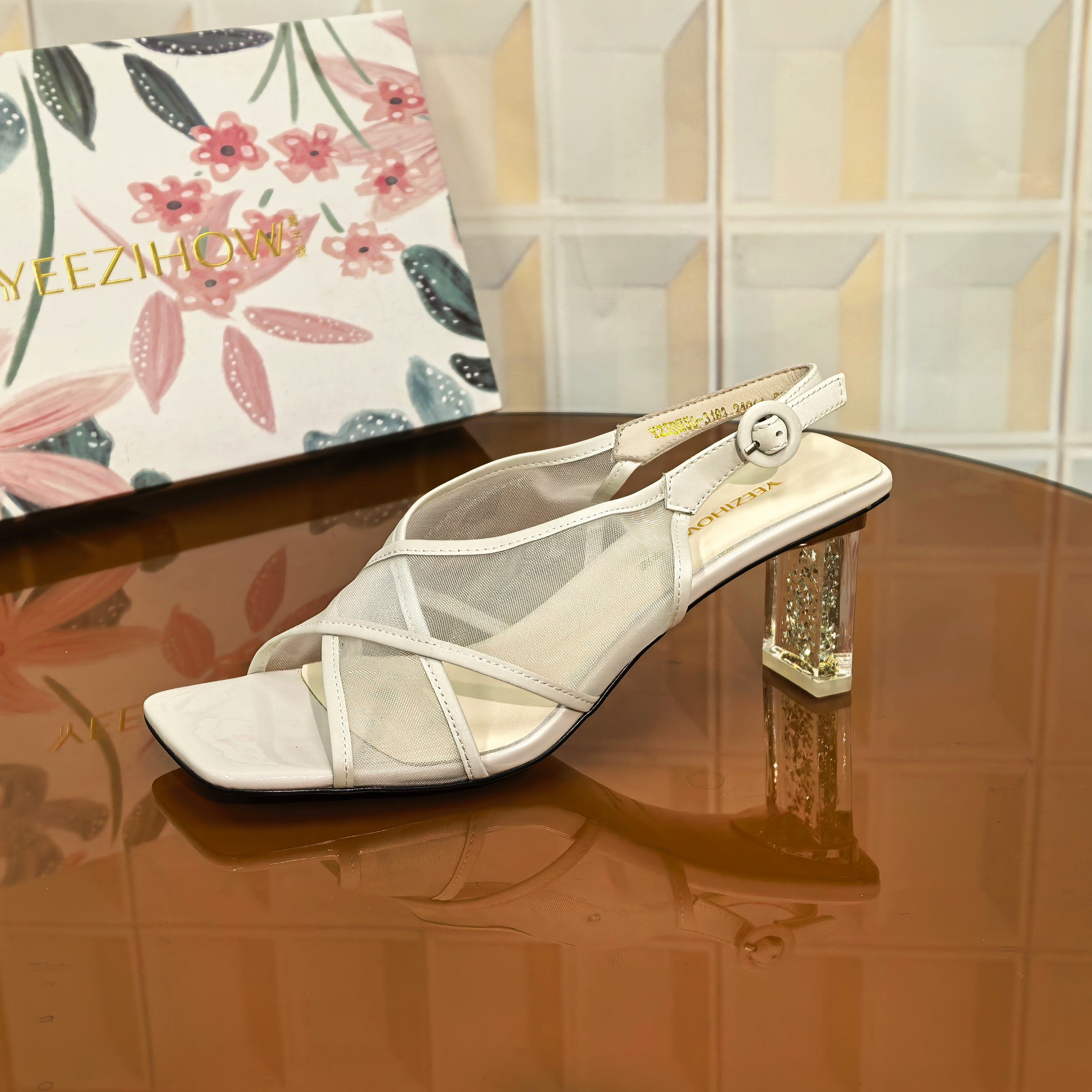 3183/5CM牛皮断码撤柜清仓处理高跟浅口时装凉鞋单鞋女士低帮中跟