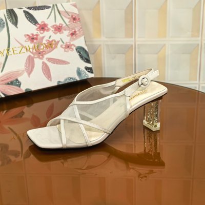 3183/5CM牛皮断码撤柜清仓处理高跟浅口时装凉鞋单鞋女士低帮中跟