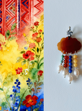 国风复古多宝压襟吊坠