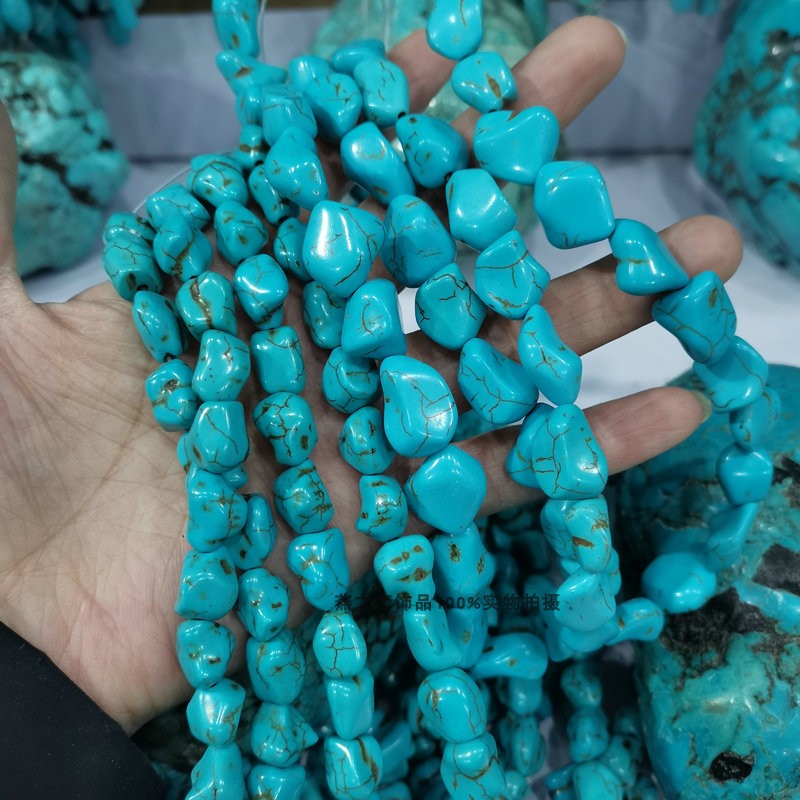 diy蓝松石随形不规则碎石散珠