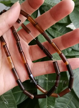 diy黑玛瑙圆柱饰品手工散珠特价