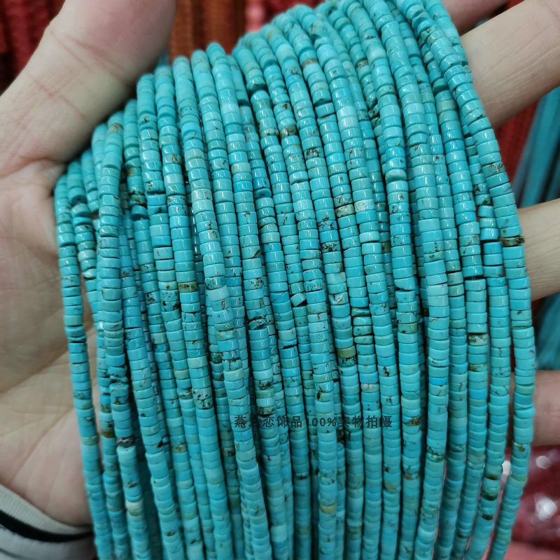 天然绿松石小隔片4/6/8mm蓝松中孔圆片手链项链耳饰散饰品diy材料,饰品/流行首饰/时尚饰品新,DIY配件,淘宝优惠券,粉丝福利购,淘宝优惠卷