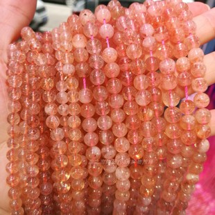 无优化金点草莓晶圆珠 金太阳石散珠 手工DIY半成品饰品手链材料