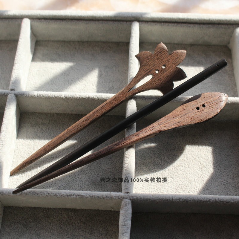 diy鸡翅木发簪古典配饰丸子头