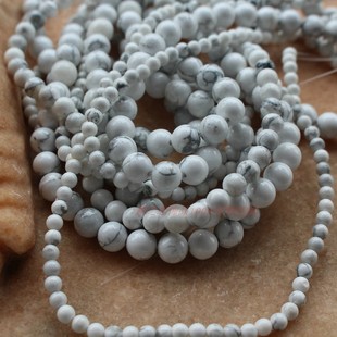 进口白松石圆珠 4-6-8-10-12-14mm散珠 diy手工串珠材料配件配饰