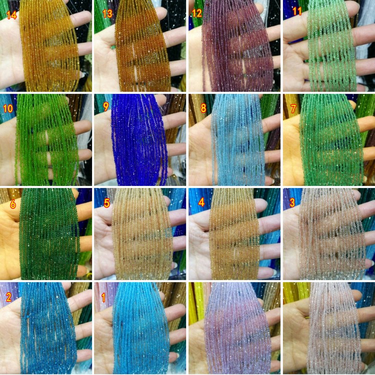 2mm透明水晶切面算盘珠 蓝紫绿香槟色圆隔珠散珠 DIY首饰串珠材料