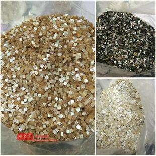 日系美甲饰品 白/黄蝶贝黑贝亮片小正方/长方贝壳贴片diy装饰材料