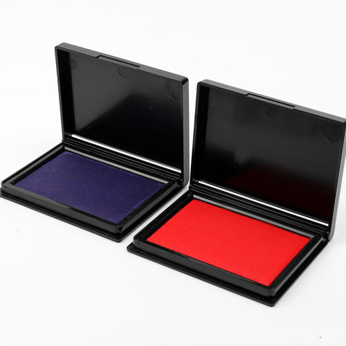 立早名家印泥印台布面蓝色红色