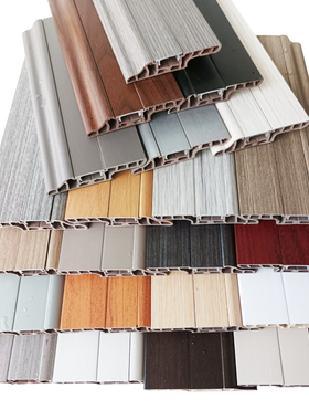 七厘米踢脚线灰色木纹仿实木隐钉pvc加厚KT7cm竹木纤维木纹地脚线