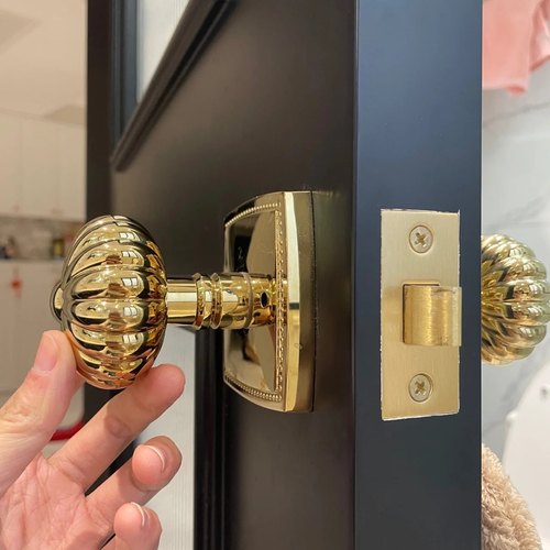 金色南瓜轻奢静音极简法式浴室锁