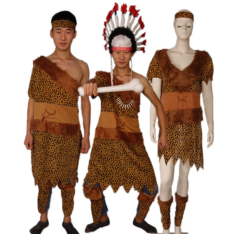 野人原始人服装印第安人豹纹土著虎人宋小宝星际旅行小品服装出租